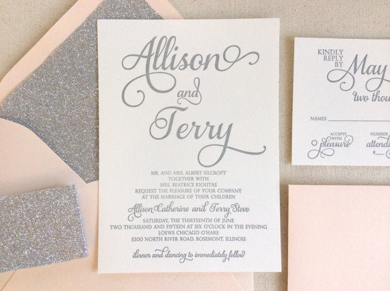 Everything that sparkles: The Stargazer Letterpress Printed Wedding Invitation