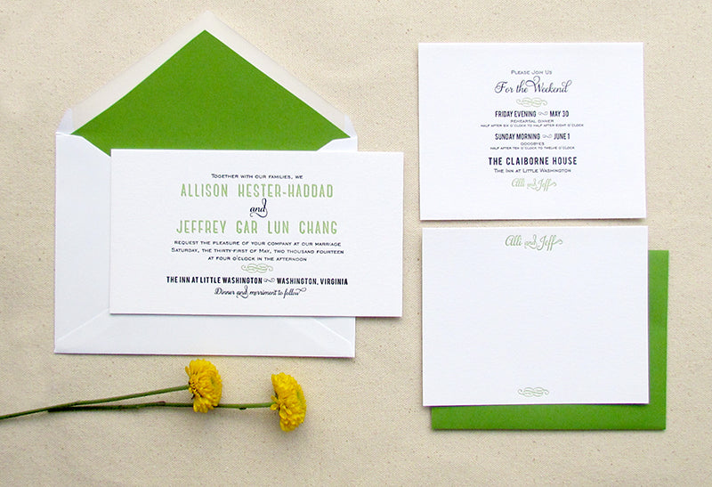 Spring Green Wedding Invitations
