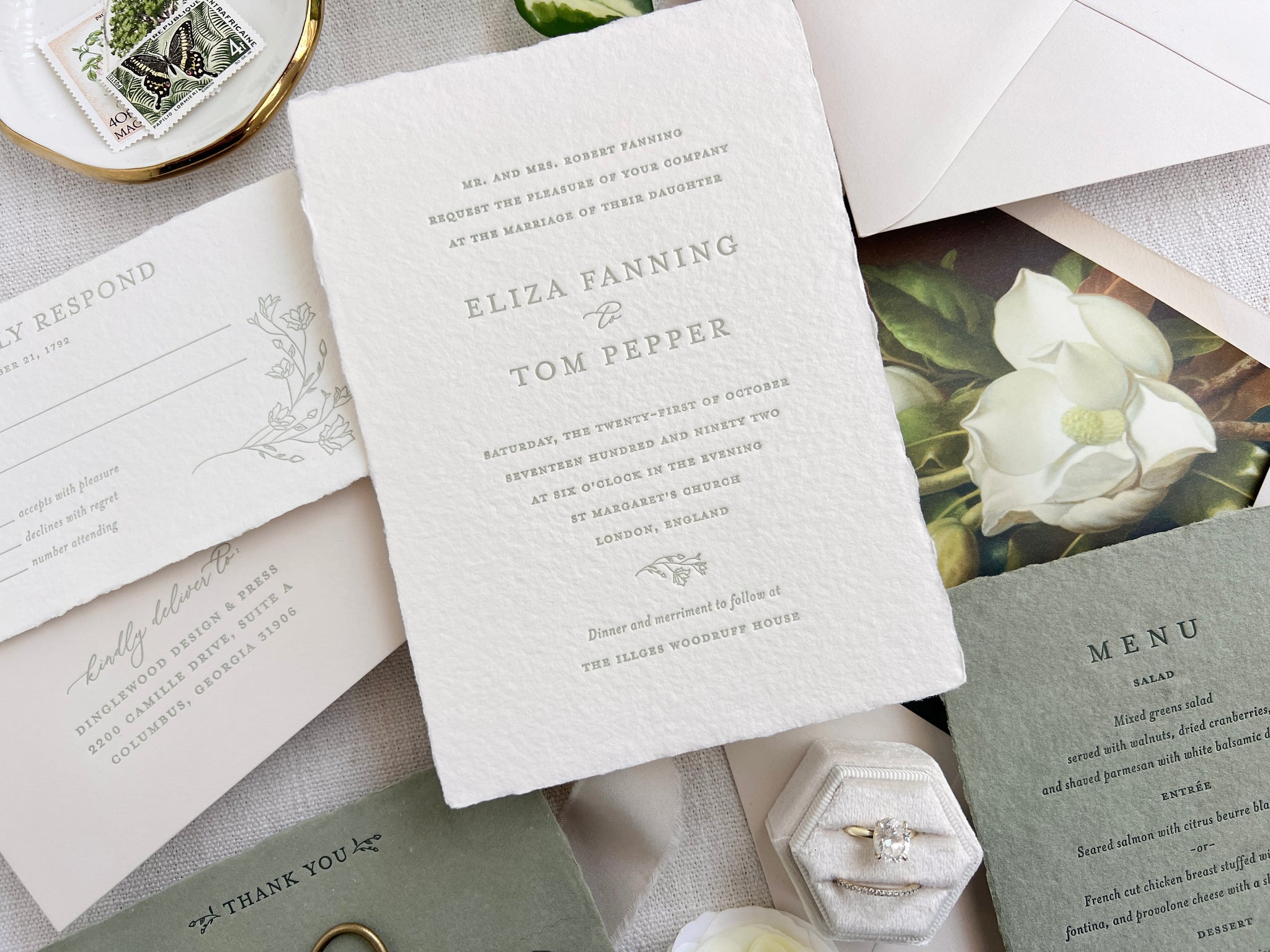 Introducing: The Eliza Suite - Letterpress Wedding Invitations on Handmade Paper