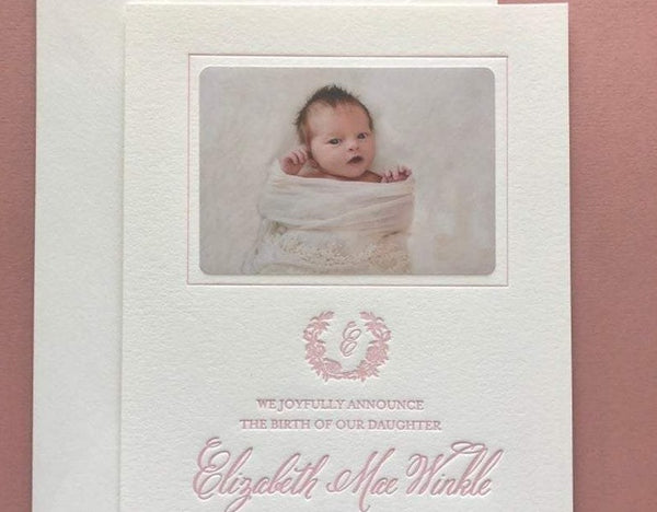 Elizabeth Mae - Letterpress Birth Announcements