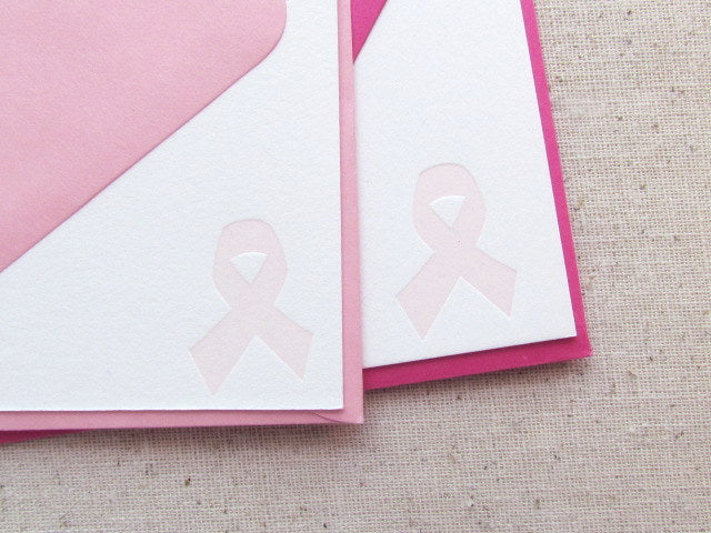 Pink Breast Cancer Awareness Letterpress Stationery