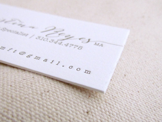 Double Thick Letterpress Printed Business Cards