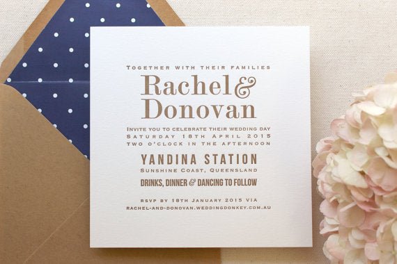 Marigold Letterpress Printed Wedding Invitations - Dinglewood Design & Press