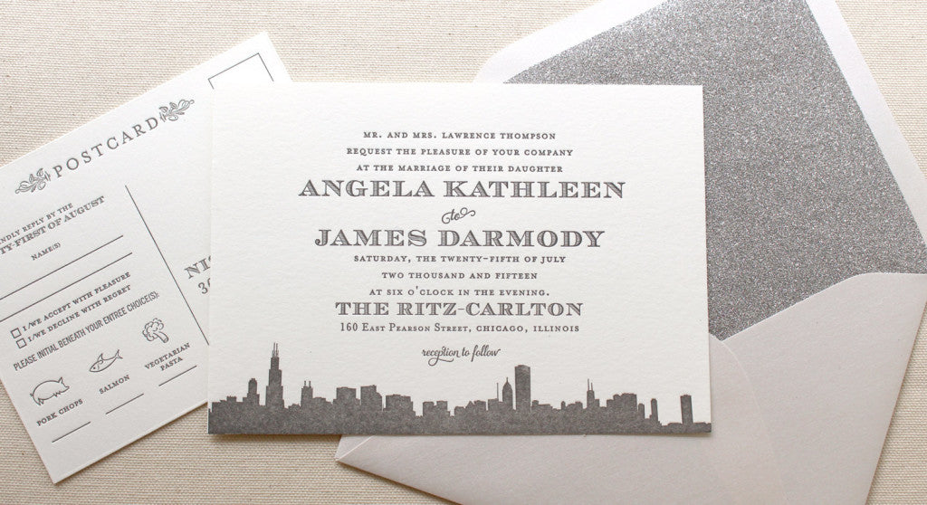 Empire Letterpress Printed Wedding Invitations