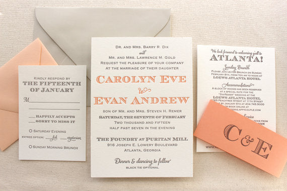 The Laurel Suite – Whimsical Modern Letterpress Wedding Invitation