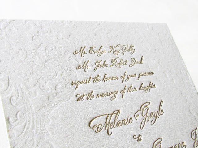 Classic Letterpress Wedding Invitation - Dinglewood Design & Press