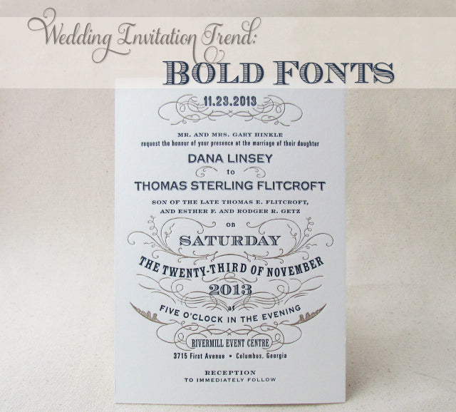 Wedding Invitation Trend: Bold Fonts