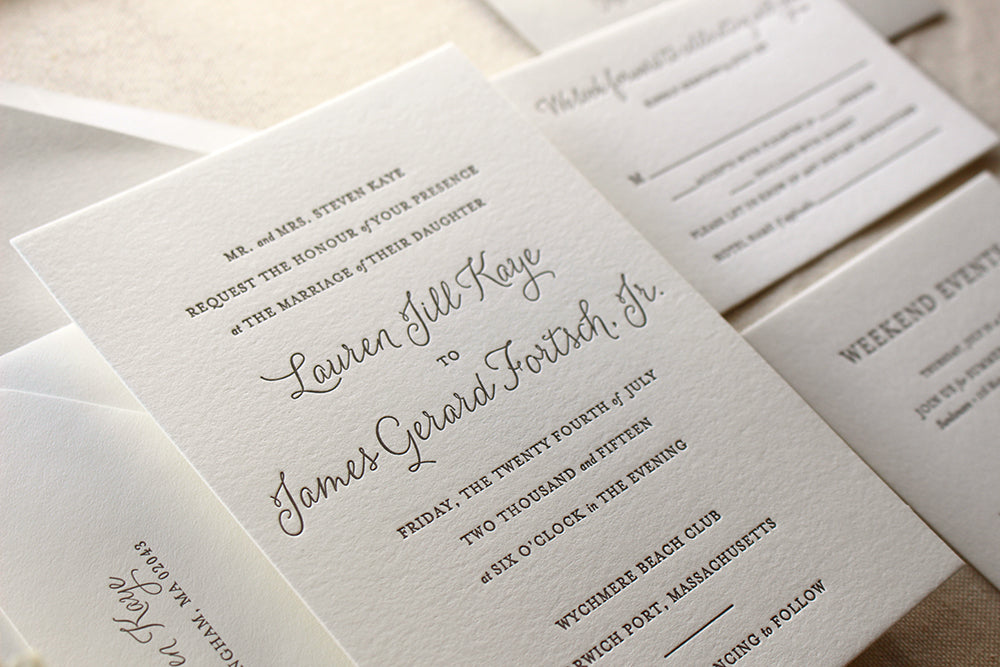 Elegant Letterpress Wedding Invitations – The Lily Suite