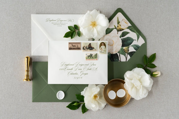 The Columbus Suite - SAMPLE Letterpress Wedding Invitation - Dinglewood Design & Pressletterpress