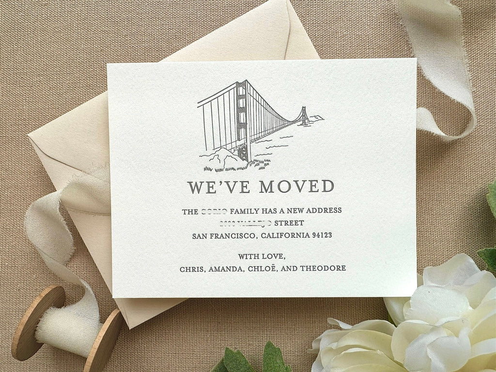 Bridge - Letterpress Moving Announcement - Dinglewood Design & Pressletterpress