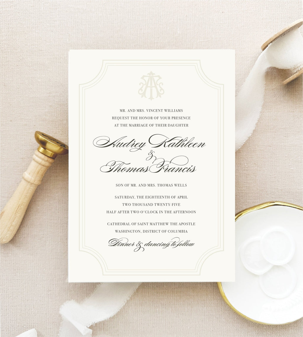 The Audrey Suite - Letterpress Wedding Invitations - Dinglewood Design & Pressletterpress