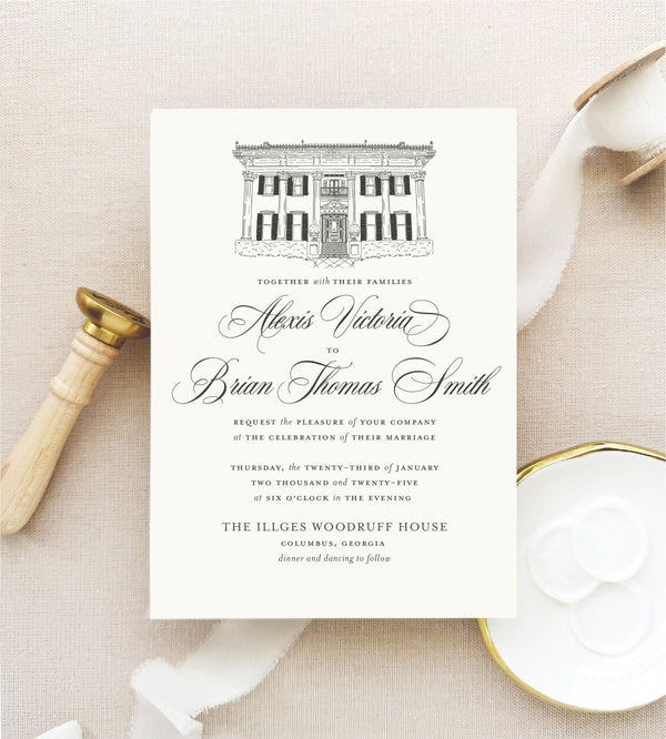 The Columbus Suite - Letterpress Wedding Invitations - Dinglewood Design & Pressletterpress