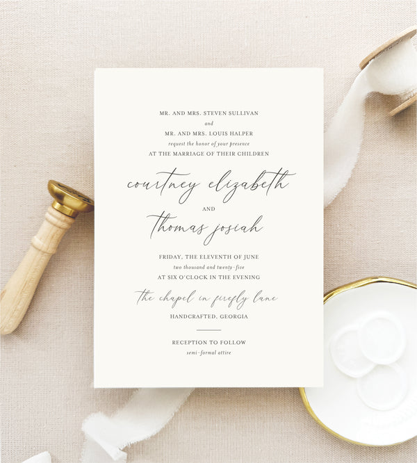 The Handcrafted Suite - Letterpress Wedding Invitations