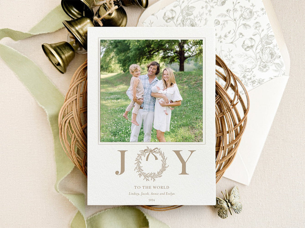 Joy Wreath - Letterpress Holiday Cards - Dinglewood Design & Pressletterpress