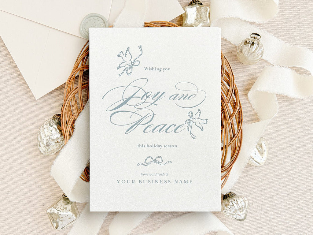 Peace Doves - No Photo - Letterpress Holiday Cards - Dinglewood Design & Pressletterpress