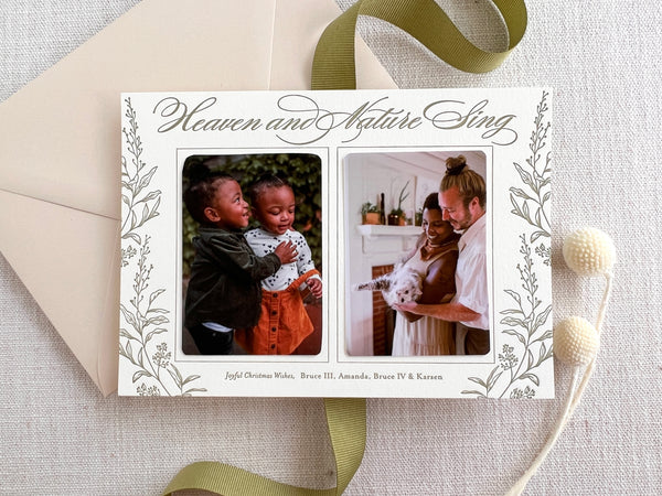 Nature Sing - 2 photos - Letterpress Holiday Cards