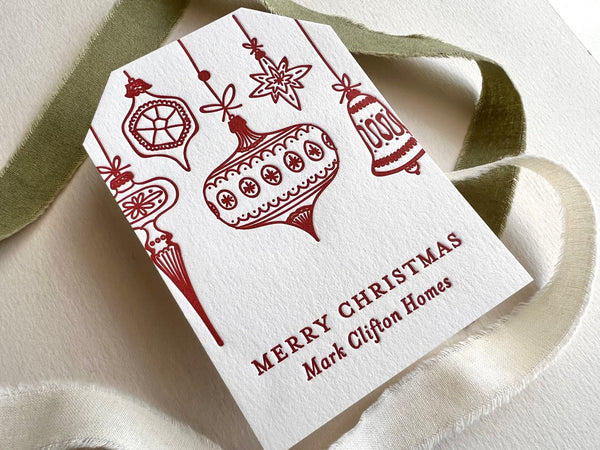 Vintage Ornaments - Letterpress Gift Tags - Dinglewood Design & Pressletterpress