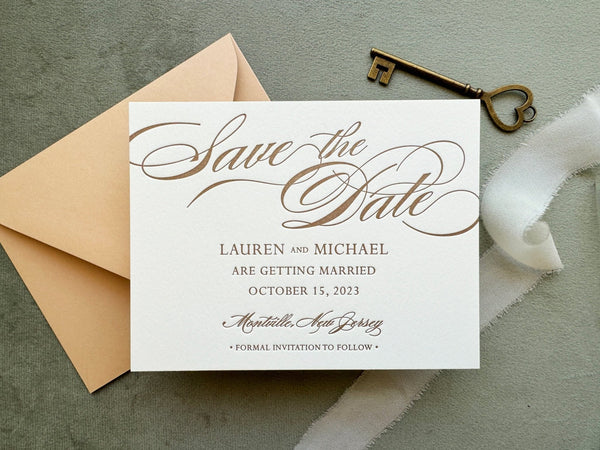 The Begonia - Letterpress Save the Dates - Dinglewood Design & Pressletterpress