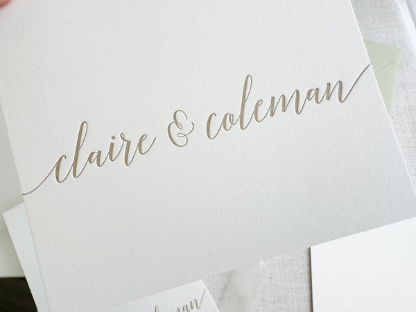 Claire - Letterpress Folded Stationery - Dinglewood Design & Pressletterpress