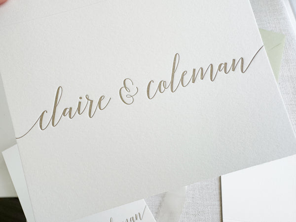 Claire - Letterpress Folded Stationery