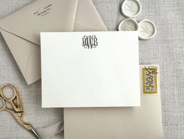 Vine Monogram - Letterpress Stationery - Dinglewood Design & Pressletterpress