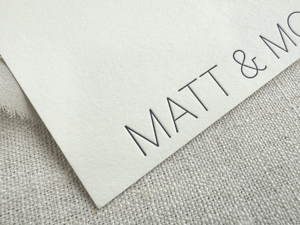 Modern Couple - Letterpress Stationery - Dinglewood Design & Pressletterpress