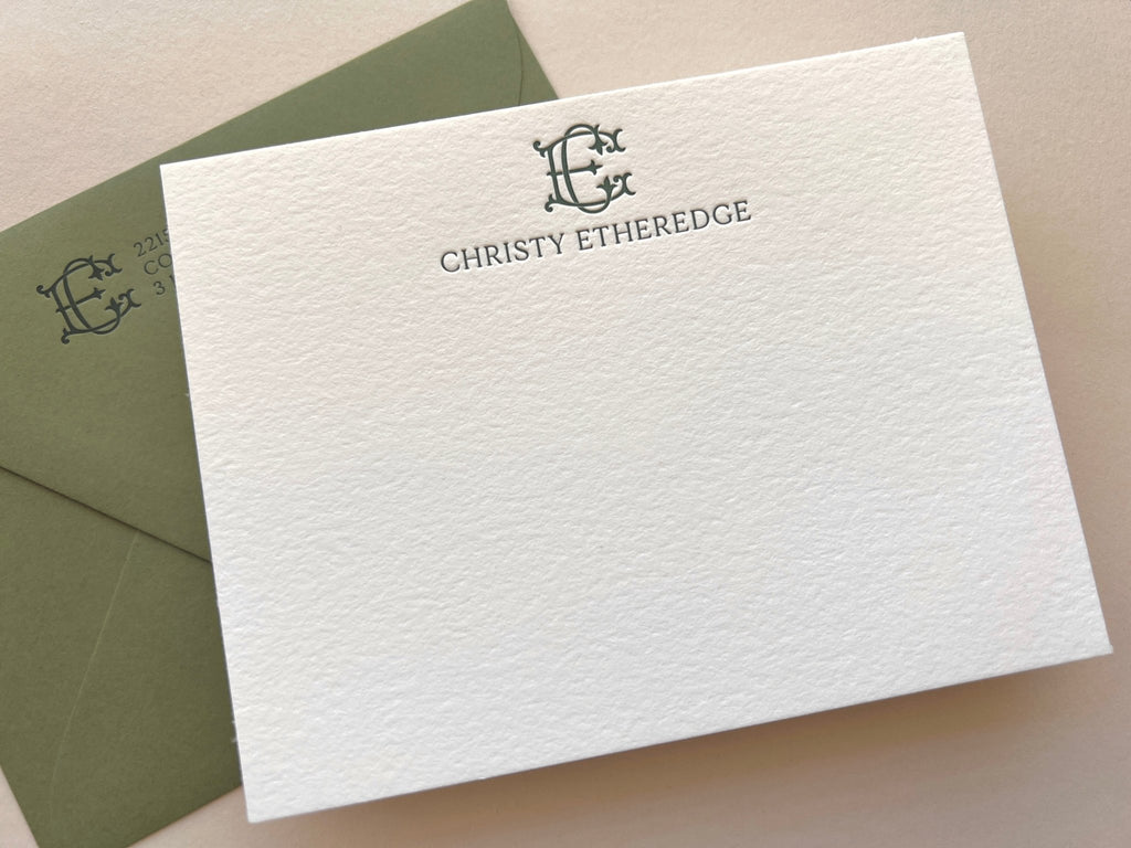 Christy CE Duogram - Letterpress Stationery - Dinglewood Design & Pressletterpress