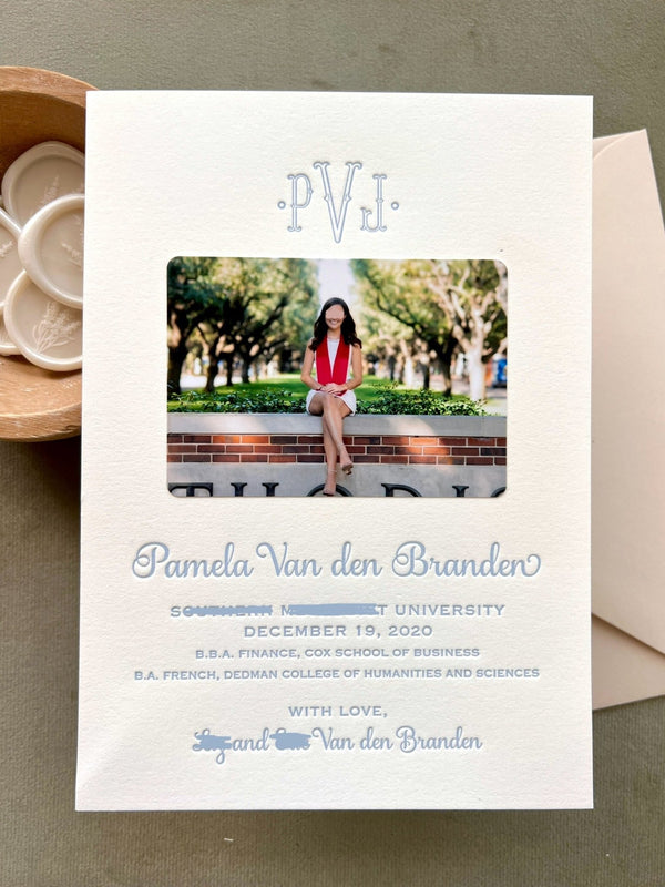 Monogram - Letterpress Graduation Announcements - Dinglewood Design & Pressletterpress