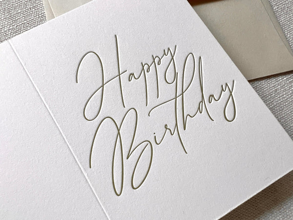 Happy Birthday Calligraphy - Dinglewood Design & Pressletterpress