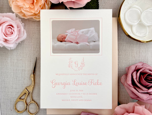 Georgia Louise - Letterpress Birth Announcements
