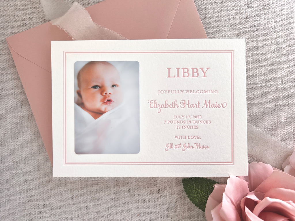 Libby- Letterpress Birth Announcements