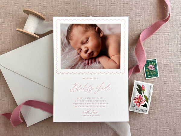 Blakely - Letterpress Birth Announcements - Dinglewood Design & Pressletterpress