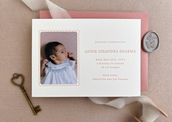 Annie - Letterpress Birth Announcements