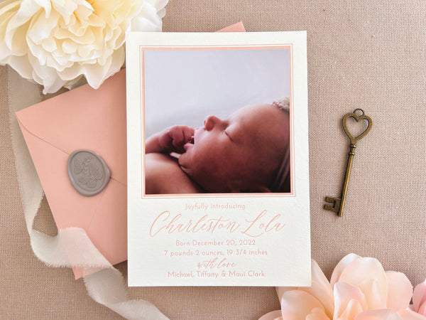 Charleston - Letterpress Birth Announcements