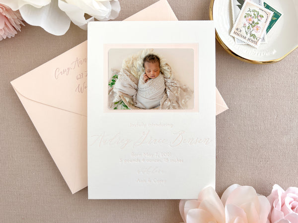 Audrey - Letterpress Birth Announcements