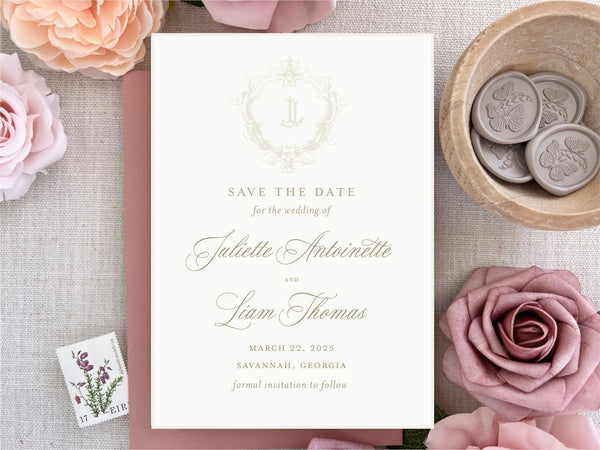 The Juliette - Letterpress Save the Dates - Dinglewood Design & Pressletterpress