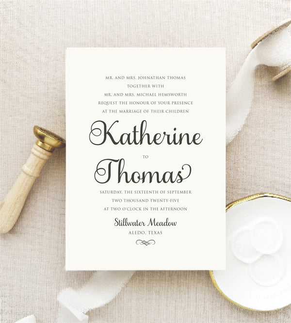 The Katherine Suite - Letterpress Wedding Invitations