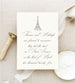 Parisian Elopement - Letterpress Wedding Announcement