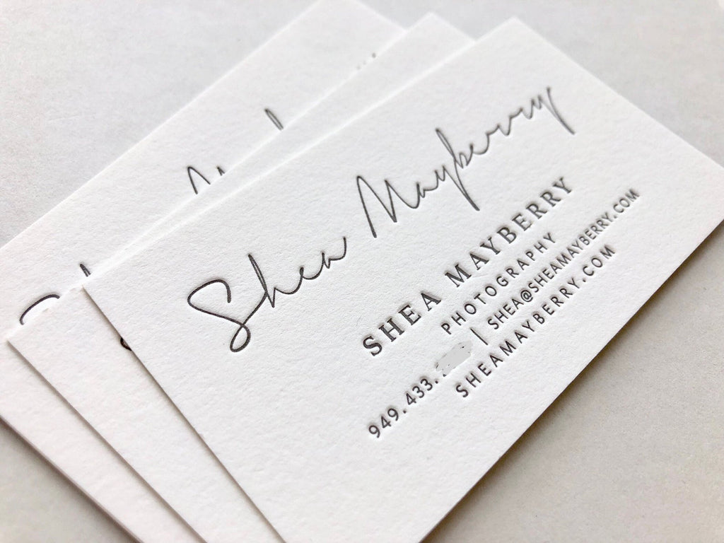 Shea - Letterpress Business Cards - Dinglewood Design & Pressletterpress