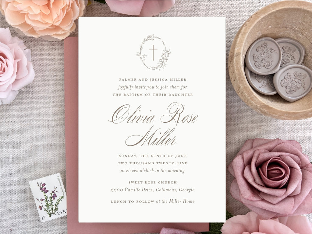 Sweet - Letterpress Baptism Invitation - Dinglewood Design & Pressletterpress