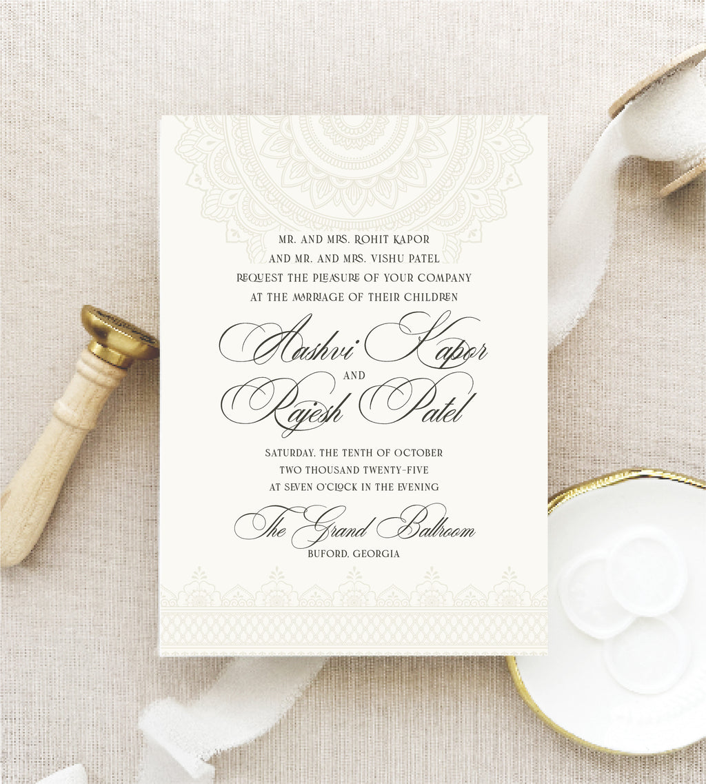 The Vintage Floral Lace Suite - Letterpress Wedding Invitations