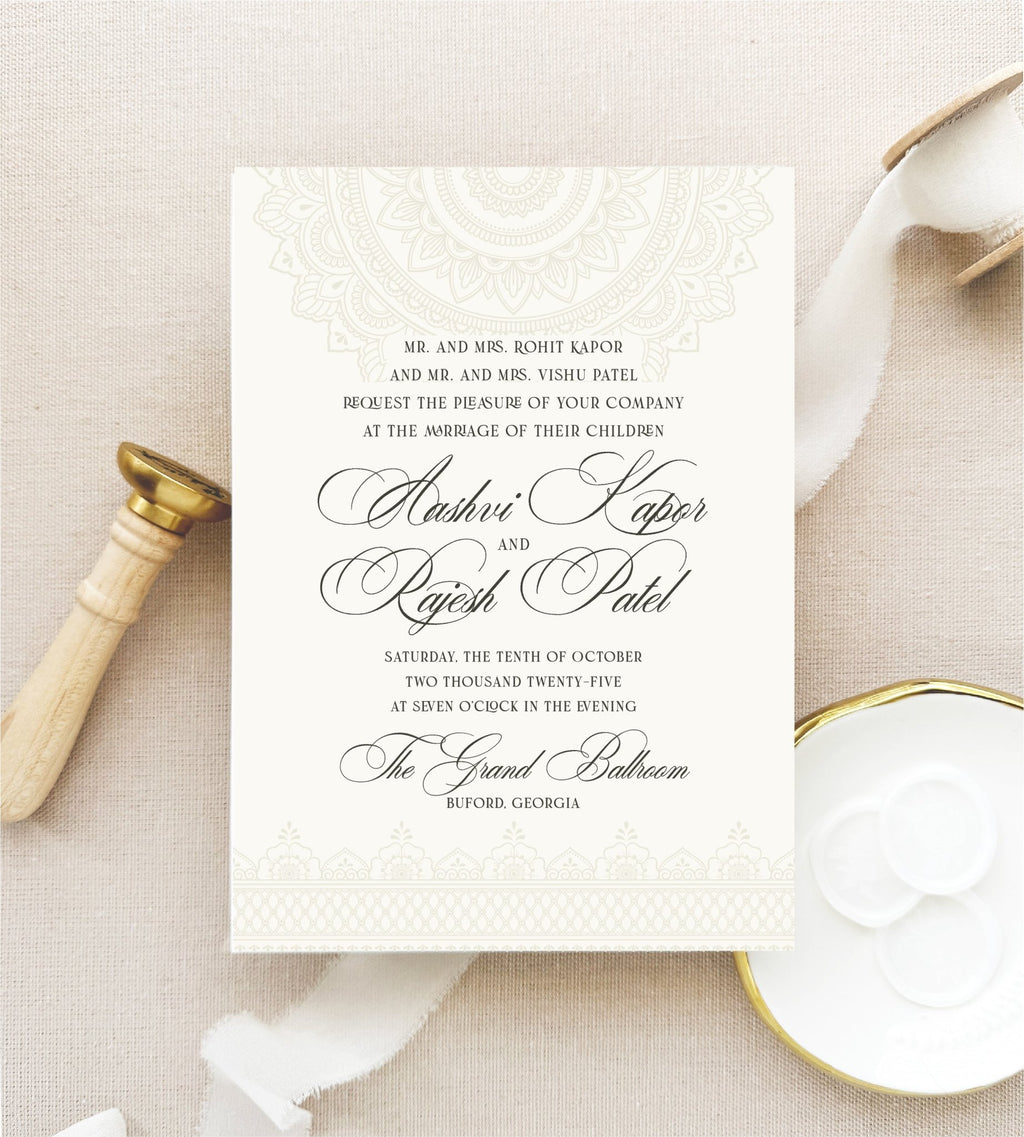 The Vintage Floral Lace Suite - Letterpress Wedding Invitations - Dinglewood Design & Pressletterpress