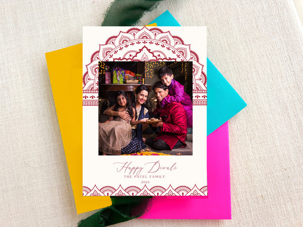 Diwali Mandala - Letterpress Holiday Cards