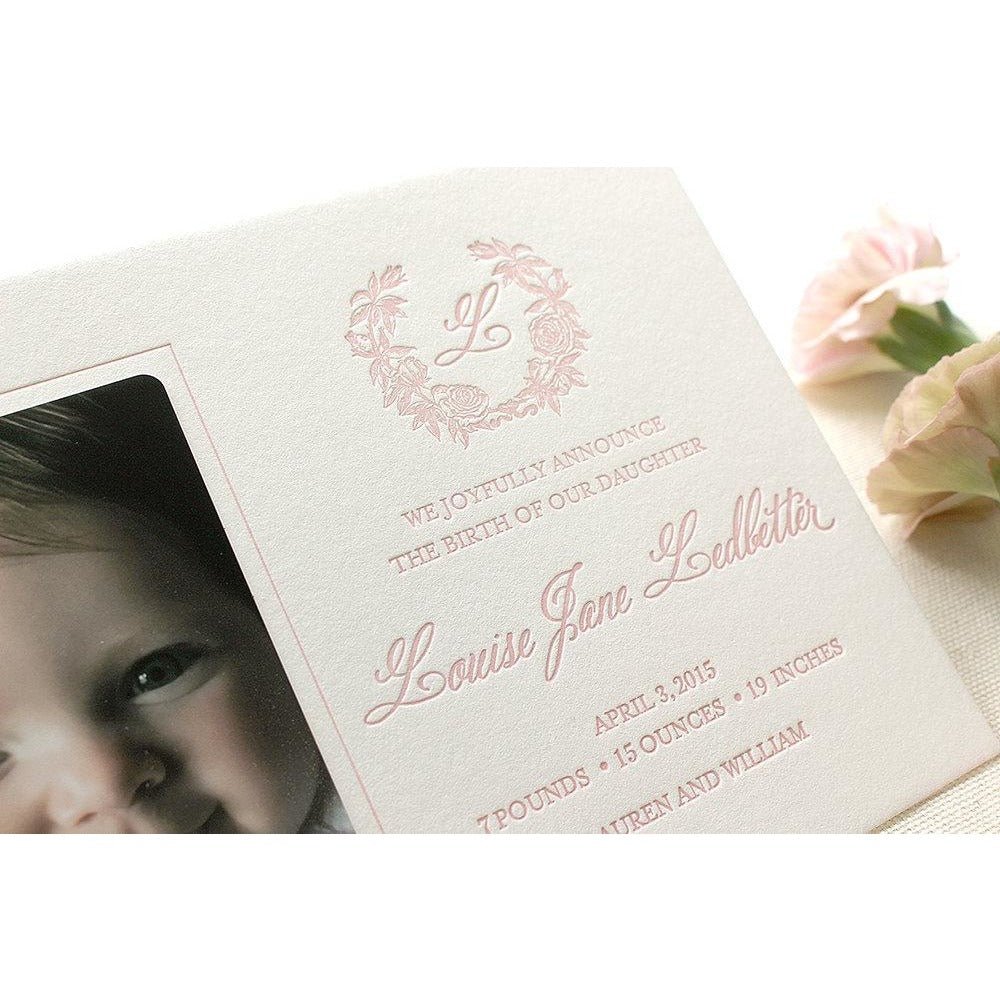 Louise - Letterpress Birth Announcements - Dinglewood Design & Pressletterpress