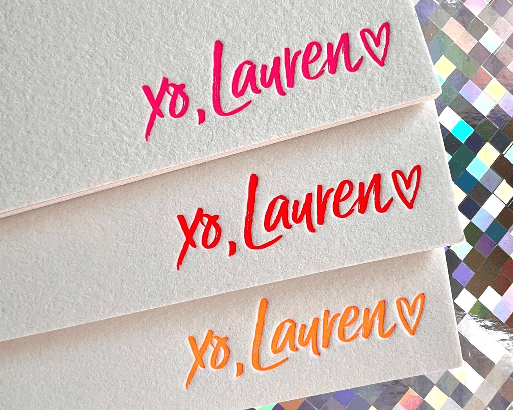XO NEON - Letterpress Stationery - Dinglewood Design & Pressletterpress
