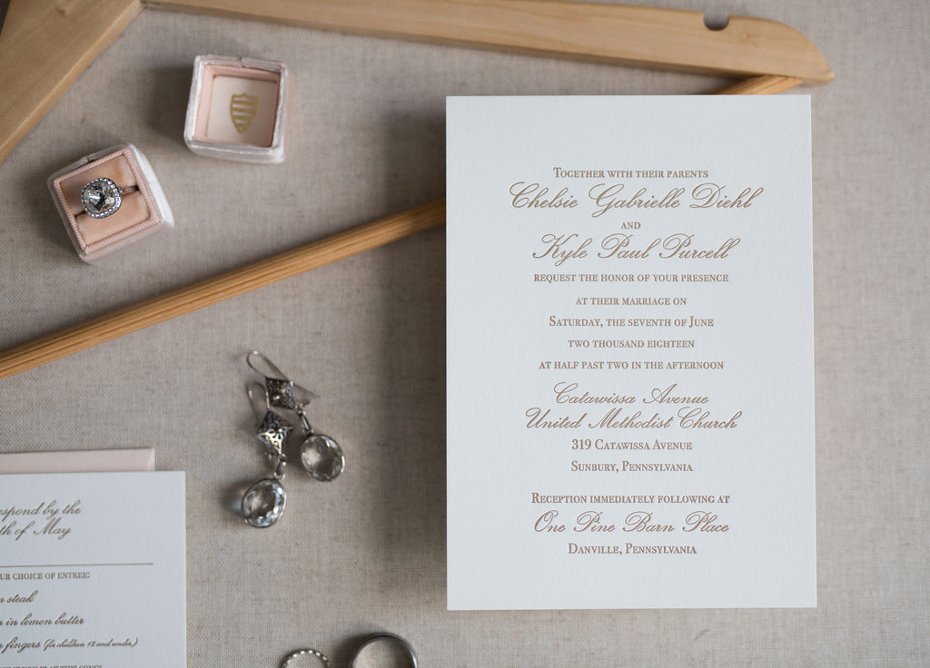 The Azalea Suite  - SAMPLE Letterpress Wedding Invitation