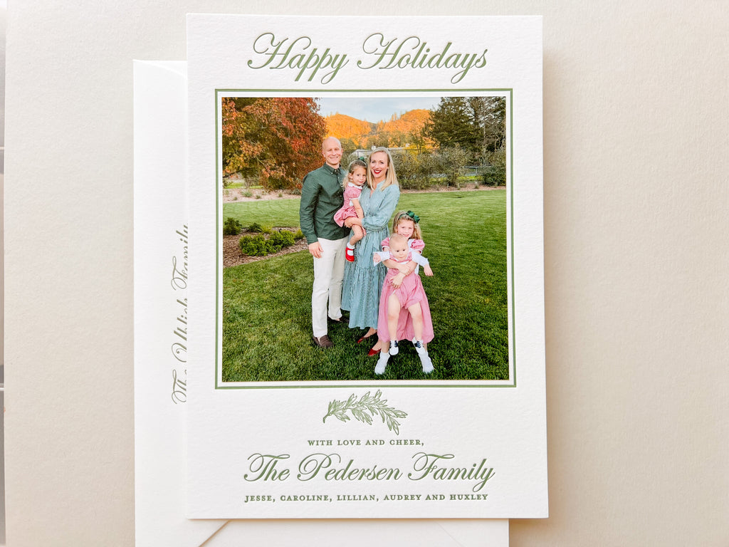 Holly Branch  - Letterpress Holiday Cards