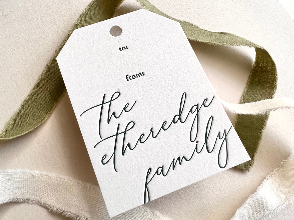 Minimal and Modern - Letterpress Gift Tags