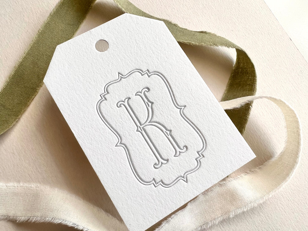 Initial Crest - Letterpress Gift Tags