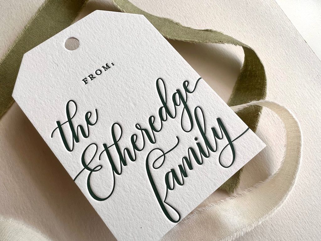 Simplicity Family - Letterpress Gift Tags